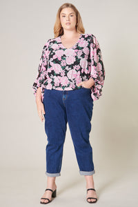 Angelica Floral Ways Balloon Sleeve Blouse Curve