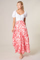 Kennedy Coral Floral Bellingham Tiered Maxi Skirt