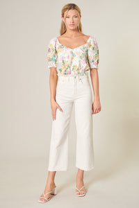Sommerset Floral Ginny Eyelet Ruffle Top