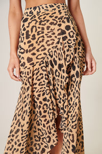 Java Leopard Saturated Love Midi Skirt