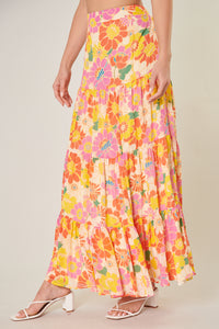 Zippy Tropical Floral Bellingham Tiered Maxi Skirt