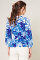 Gypsum Berry Floral Galley Long Sleeve Inset Blouse