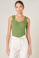 High Roller Ruffle Strap Ribbed Knit Tank