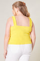High Roller Ruffle Strap Ribbed Knit Tank Curve