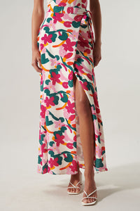 Monet Mojito Floral Maxi Wrap Skirt