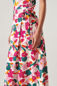 Monet Mojito Floral Maxi Wrap Skirt