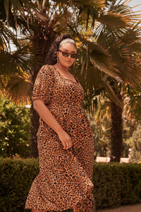Shaina Leopard Sweetheart Lynette Maxi Dress Curve