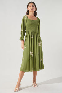 Lori Floral Denni Smocked Midi Dress