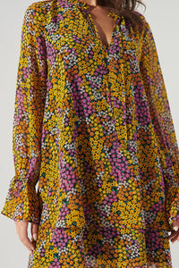 Hitachi Floral Karyssa Double Layer Trapeze Dress