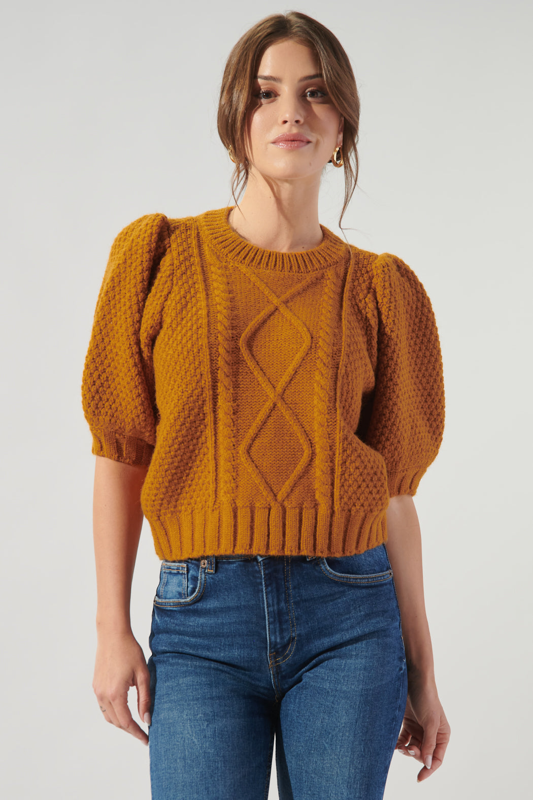Wish You Well Cable Knit Puff Sleeve Sweater Top – Sugarlips