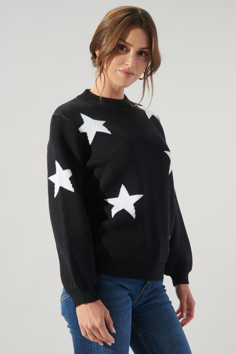 Estrella Star Mock Neck Sweater – Sugarlips