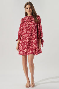 Mulberry Floral Rowena Ruffled Cotton Shift Dress