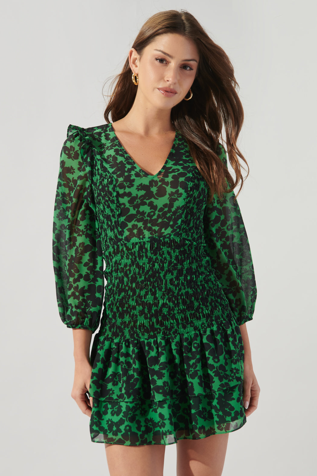 green drop waist mini dress ASOS DESIGN