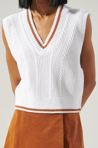 Varsity V Neck Knit Sweater Vest