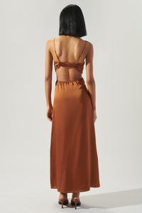 Marva Cowl Neck Cutout Midi Dress