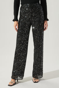 Friday Nights Sequin High Waisted Pants