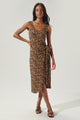 Lea Leopard Side Tie Jersey Knit Tank Dress