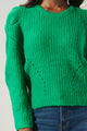 Rubia Gathered Sleeve Pointelle Sweater