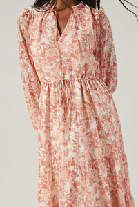 Mariella Vintage Floral Tiered Midi Dress