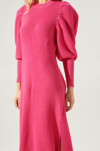 Lafayette Mutton Sleeve Knit Sweater Dress