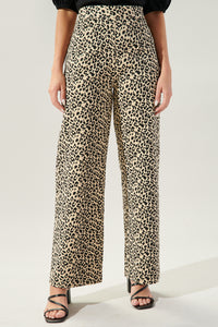 Gianina Leopard Wide Leg Denim Trousers