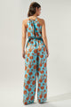 Belmont Floral Lighthearted Trapeze Jumpsuit