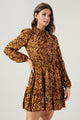 Easy to Love Leopard Balloon Sleeve Blouson Dress
