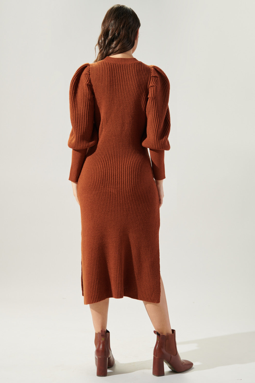 Sugarlips Lafayette Long Mutton Sleeve Crew Neck Knit Sweater Dress, Womens, M, Chocolate Sugarlips Lafayette Long Mutton Sleeve Crew Neck Knit Sweater Dress, Womens, M, Chocolate