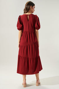 Piper Cotton Knit Asymmetrical Tiered Midi Dress
