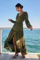 Leonna Olive Leopard Monaco Tiered Maxi Dress