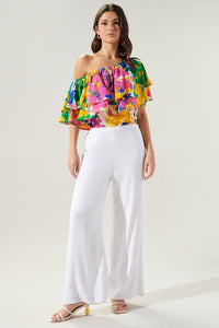 Gypsum Floral Charmer One Shoulder Ruffle Top