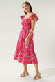 Sable Paisley Lou Smocked Tiered Midi Dress