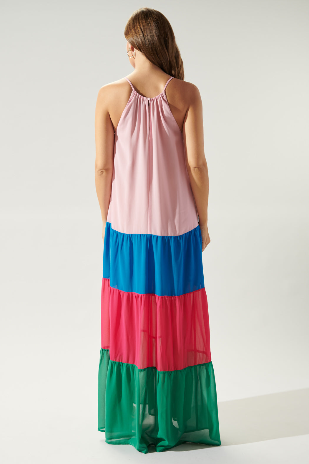 Rainbow Rays Colorblock Maxi Dress PINK-MULTI / S by Sugarlips Rainbow Rays Colorblock Maxi Dress PINK-MULTI / S by Sugarlips