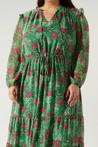 Roxie Floral Tiered Midi Dress Curve