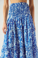 Marina Floral Smocked Tiered Midi Skirt