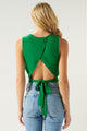 Wait For You Tie Back Cropped Jersey Knit Tank Top