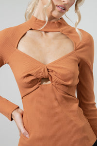McKay Sweetheart Twist Front Cut Out Top