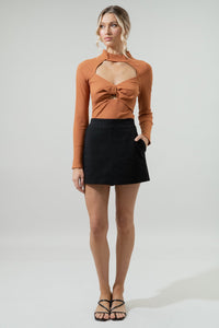 McKay Sweetheart Twist Front Cut Out Top