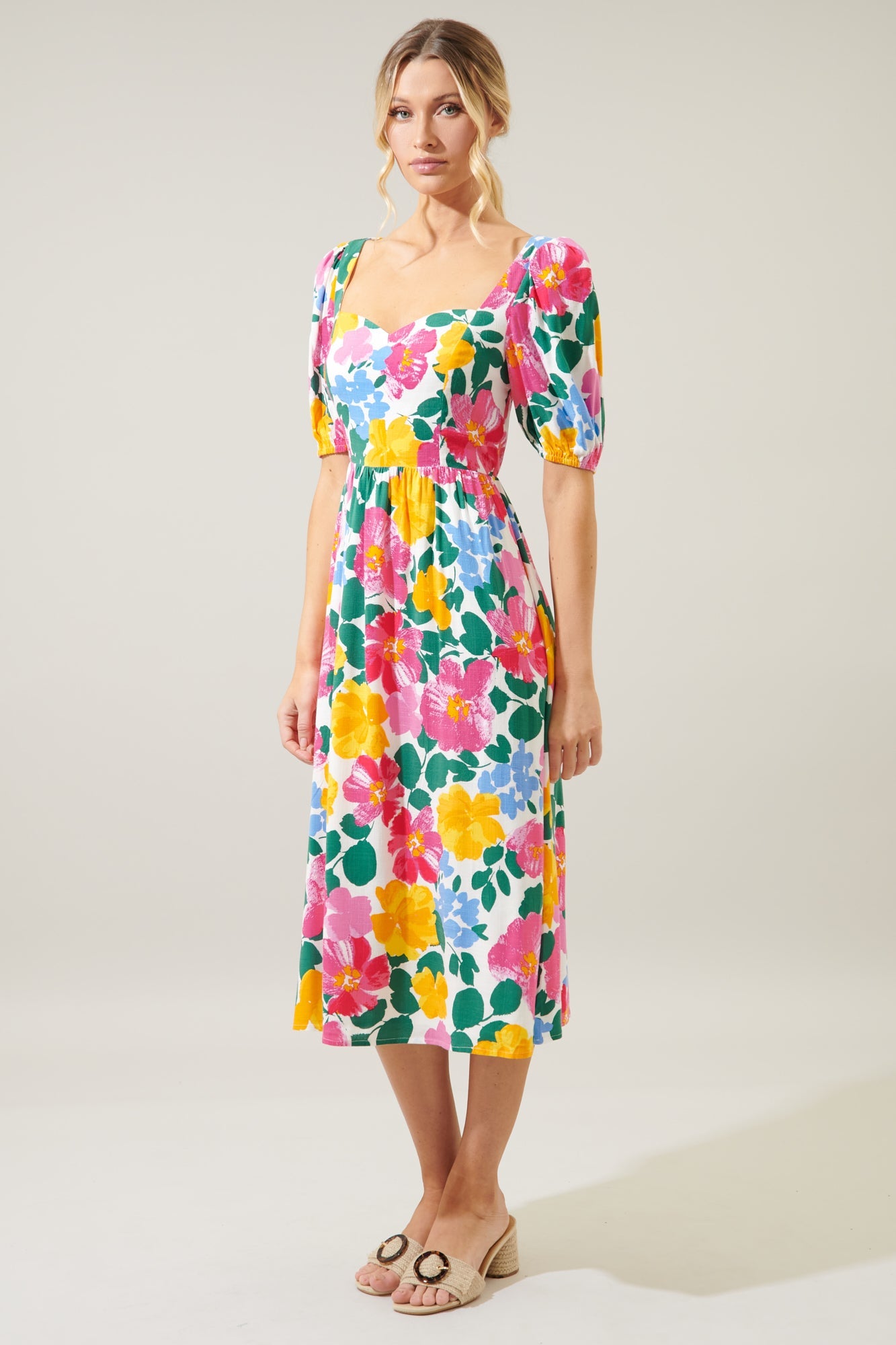 Kokomo Floral Farah Back Cut Out Midi Dress IVORY-MUL / XL by Sugarlips Kokomo Floral Farah Back Cut Out Midi Dress IVORY-MUL / XL by Sugarlips