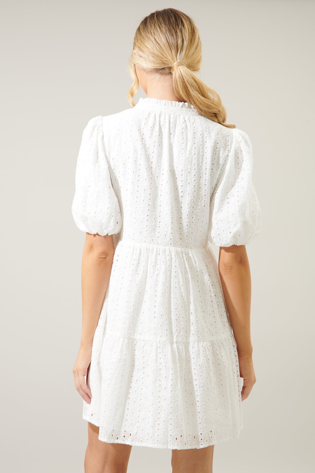 Jacey Babydoll Eyelet Mini Dress – Sugarlips