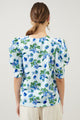 Magnolis Floral Change of Heart Puff Sleeve Blouse
