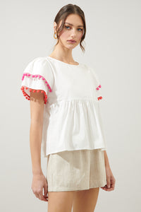 Milagro Babydoll Pom Pom Blouse