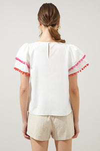 Milagro Babydoll Pom Pom Blouse