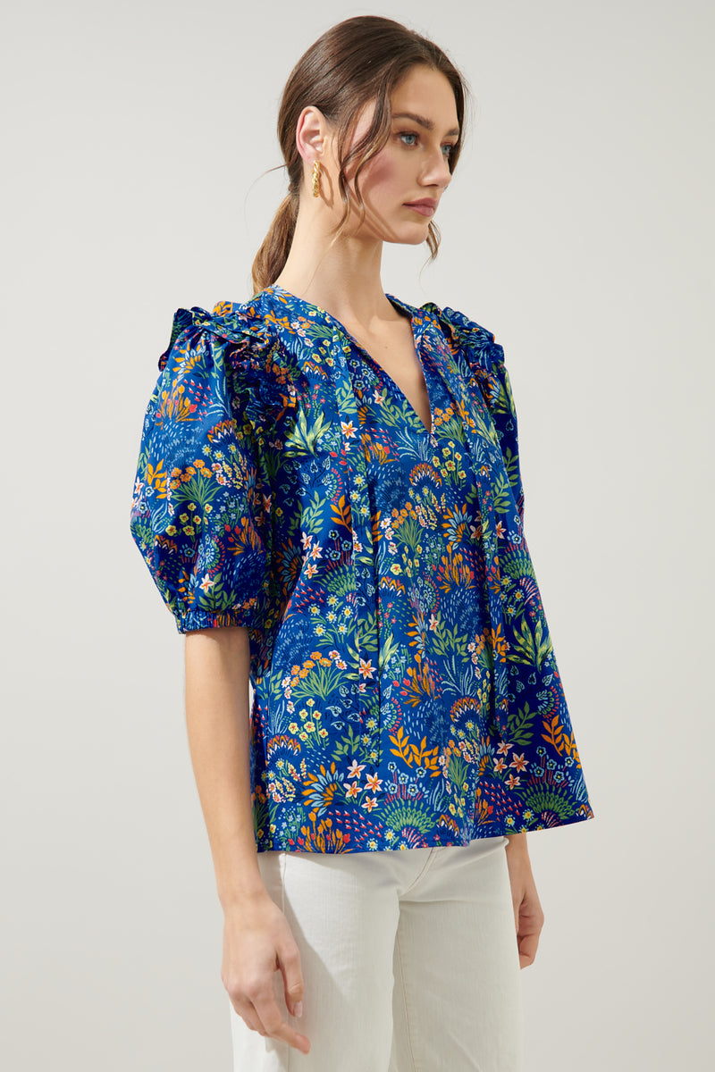 Ruya Floral Noche Tie Neck Blouse – Sugarlips