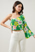 Wrenly Floral Cool It One Shoulder Bell Sleeve Top