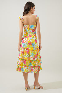 Oasis Floral Guayana Ruffle Tiered Midi Dress