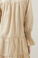Zephyr Ticking Stripe Babydoll Tiered Mini Dress