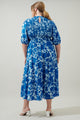 Marinelle Floral Frazier Smocked Tiered Midi Dress Curve