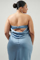 Infinite Strapless Open Back Satin Convertible Maxi Dress Curve