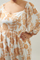 Essenna Floral Granger Puff Sleeve Midi Dress Curve